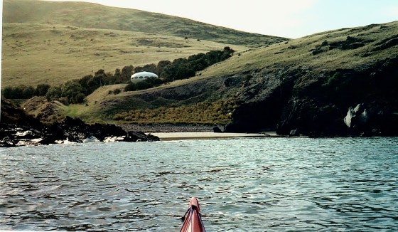 The Spaceship perched above the nearby beach