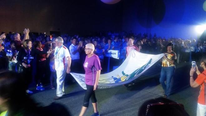 Sir Rodney as the Flag Bearer for the opening ceremony