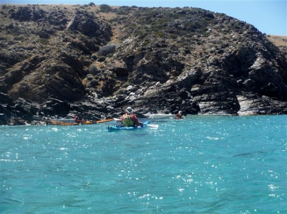 Inspecting the rocky coastline